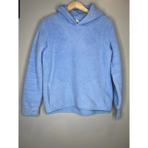 Athleta Other - Athleta Girl So Snug Sherpa Hoodie Fleece Pullover Sweatshirt Blue Size XXL (16)